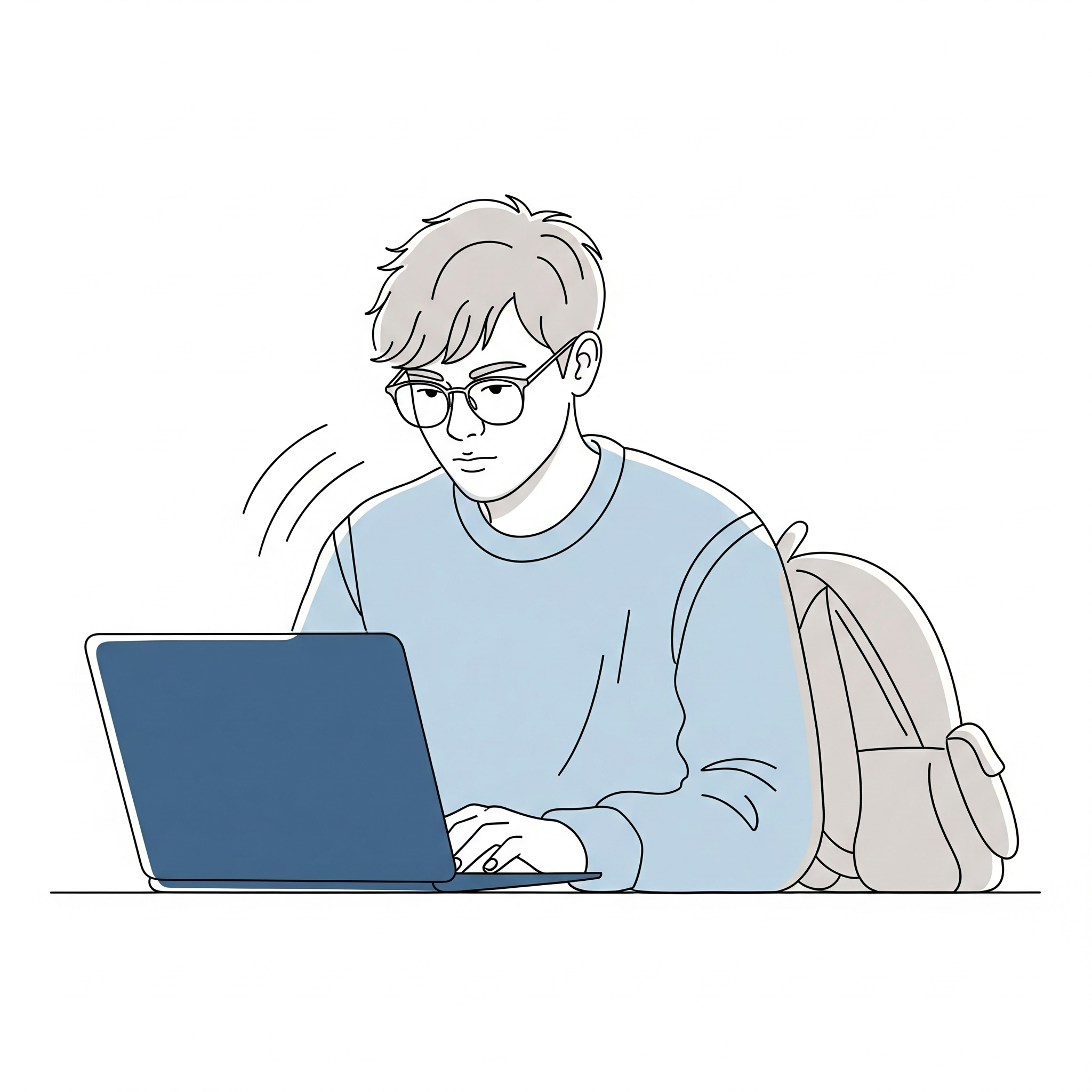 Rodrigo Casio working on laptop